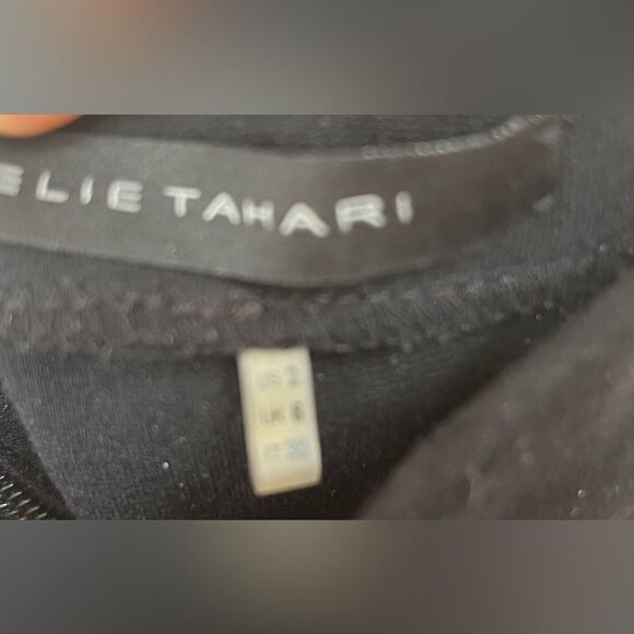 Elie Tahari black suede/fabric mini skirt, very stylish & elegant, zipper, 2 - Picture 4 of 6